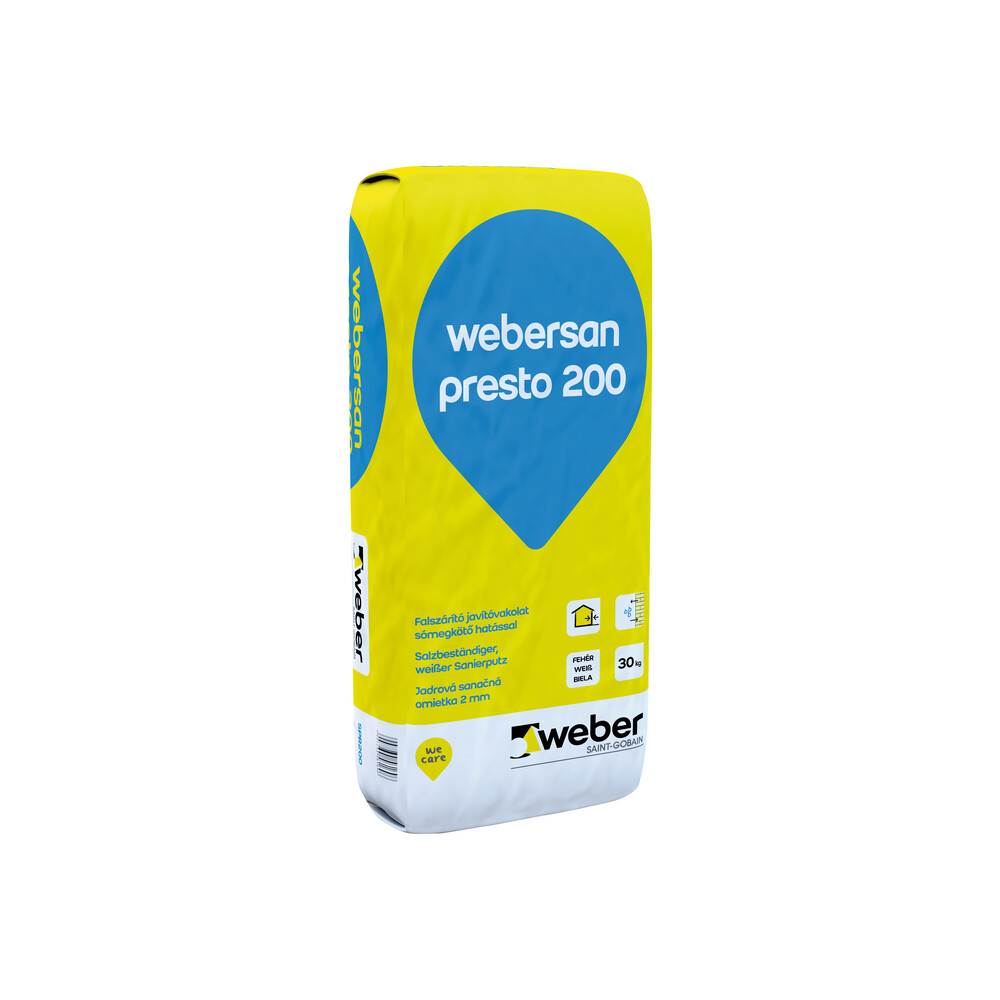 webersan presto 200 - Sanačná omietka na vlhké murivo